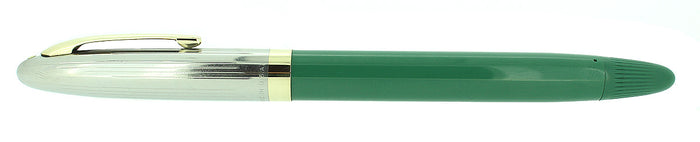 C1952 SHEAFFER CLIPPER PASTEL GREEN SNORKEL F NIB FOUNTAIN PEN NEW OLD STOCK OFFERED BY ANTIQUE DIGGER