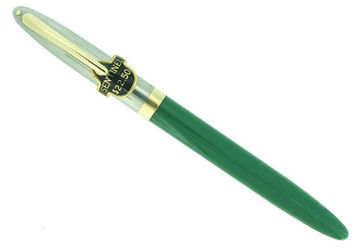 C1952 SHEAFFER SENTINEL PASTEL GREEN SNORKEL FOUNTAIN PEN NEW OLD STOCK MINT