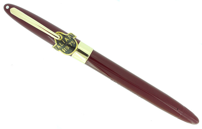 C1952 SHEAFFER VALIANT BURGUNDY SNORKEL FOUNTAIN PEN 14K NIB NEW OLD STOCK MINT OFFERED BY ANTIQUE DIGGER