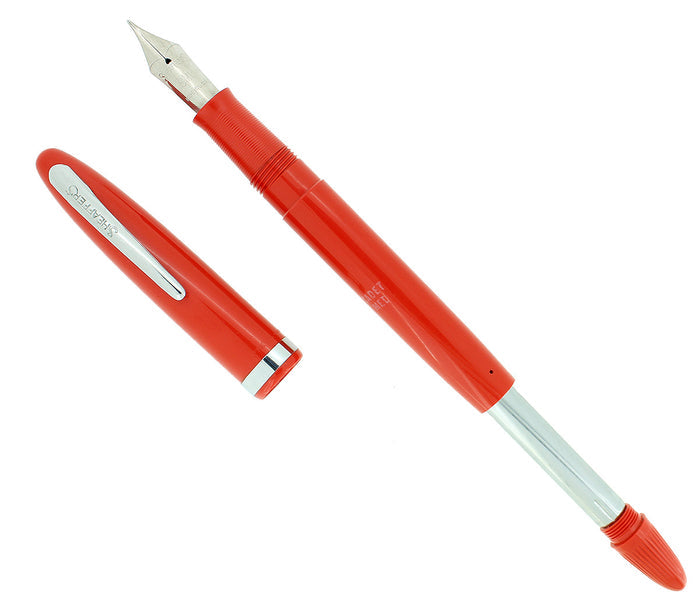 C1953 SHEAFFER CADET FOUNTAIN PEN IN VERMILLION SM1 NIB CHALK MARKED MINT OFFERED BY ANTIQUE DIGGER