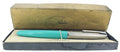 C1956 PARKER 41 TURQUOISE FOUNTAIN PEN IN ORIGINAL BOX NEW OLD STOCK NEVER INKED OFFERED BY ANTIQUE DIGGER