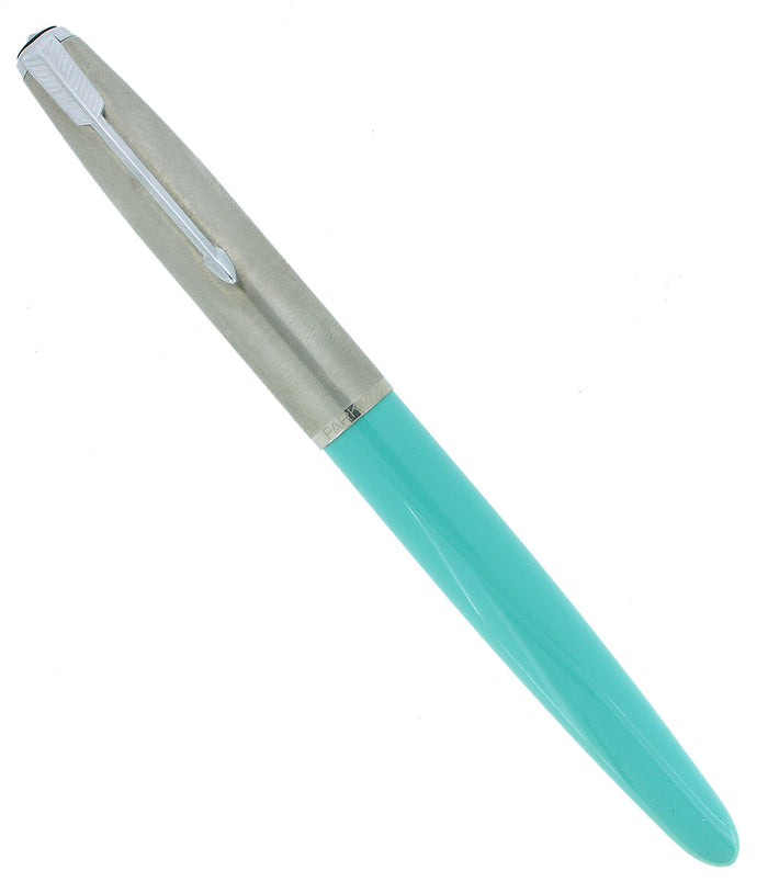 C1956 PARKER 41 TURQUOISE FOUNTAIN PEN IN ORIGINAL BOX NEW OLD STOCK NEVER INKED OFFERED BY ANTIQUE DIGGER