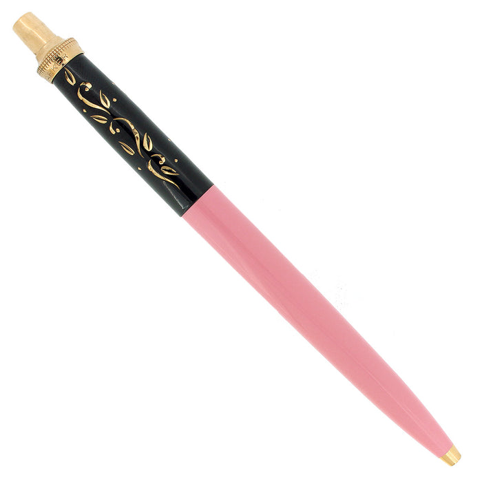 C1958 PARKER TURBAN TOP RINCESS JOTTER BALLPOINT PEN BLACK & PINK NEW REFILL OFFERED BY ANTIQUE DIGGER