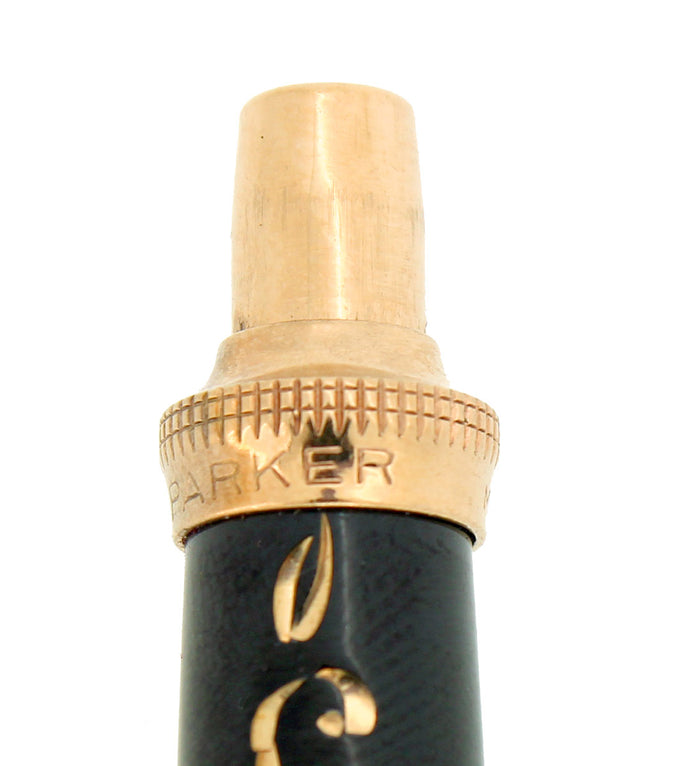 C1958 PARKER TURBAN TOP RINCESS JOTTER BALLPOINT PEN BLACK & PINK NEW REFILL OFFERED BY ANTIQUE DIGGER