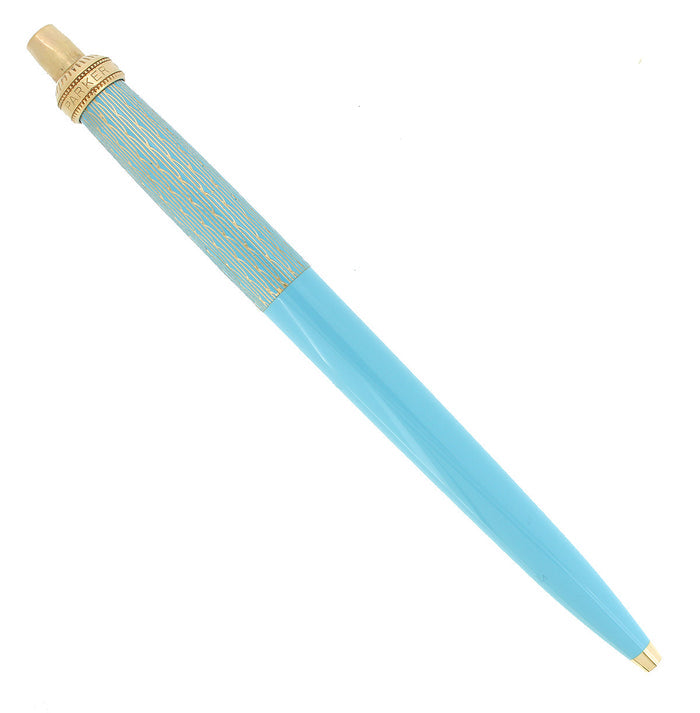 C1958 PARKER TURBAN TOP PRINCESS JOTTER BALLPOINT PEN POWDER BLUE NEW REFILL OFFERED BY ANTIQUE DIGGER