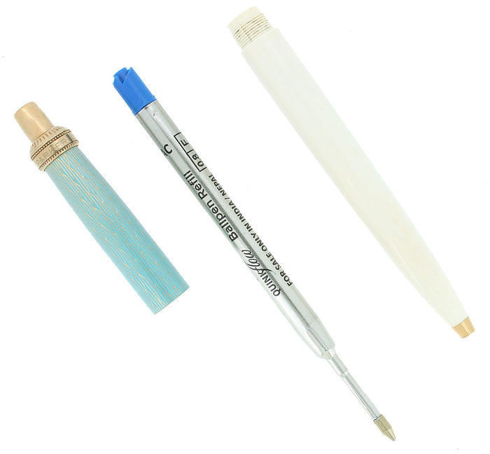 C1958 PARKER TURBAN TOP PRINCESS JOTTER BALLPOINT PEN POWDER BLUE & WHITE BARREL NEW REFILL OFFERED BY ANTIQUE DIGGER