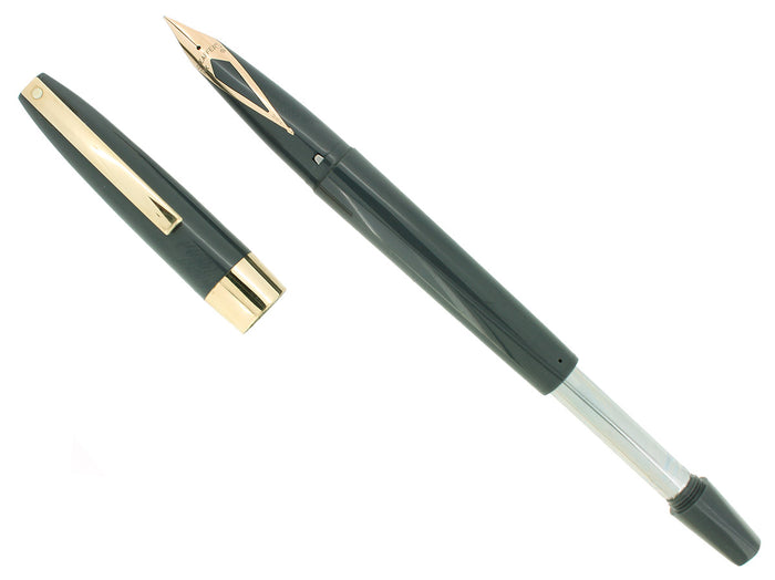 C1961 SHEAFFER DARK BLUE GRAY IMPERIAL IV FOUNTAIN PEN TOUCHDOWN FILLER RESTORED OFFERED BY ANTIQUE DIGGER