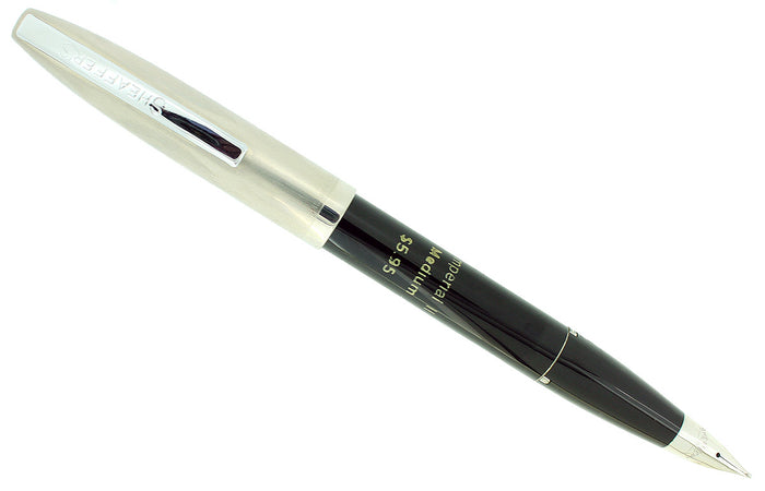 C1962 SHEAFFER BLACK IMPERIAL II FOUNTAIN PEN TOUCHDOWN FILLER NEVER INKED & CHALK MARKED OFFERED BY ANTIQUE DIGGER