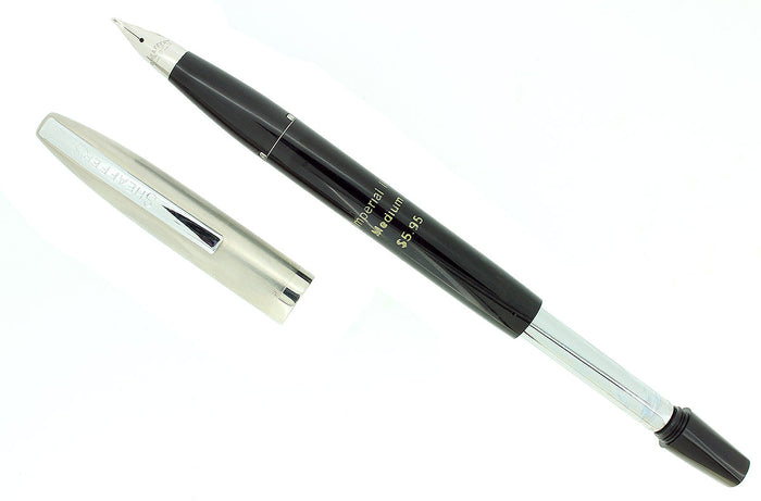 C1962 SHEAFFER BLACK IMPERIAL II FOUNTAIN PEN TOUCHDOWN FILLER NEVER INKED & CHALK MARKED OFFERED BY ANTIQUE DIGGER