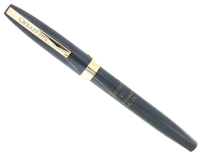 C1962 SHEAFFER GRAY IMPERIAL III FOUNTAIN PEN TOUCHDOWN FILLER CHALK MARKED NEVER INKED OFFERED BY ANTIQUE DIGGER