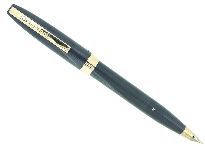 C1962 SHEAFFER GRAY IMPERIAL III FOUNTAIN PEN TOUCHDOWN FILLER CHALK MARKED NEVER INKED OFFERED BY ANTIQUE DIGGER