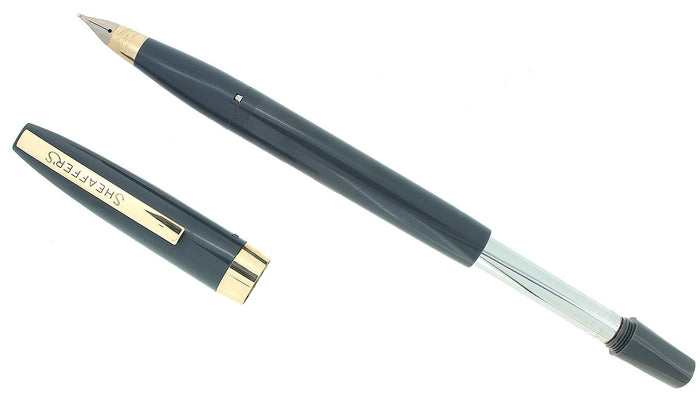 C1962 SHEAFFER GRAY IMPERIAL III FOUNTAIN PEN TOUCHDOWN FILLER CHALK MARKED NEVER INKED OFFERED BY ANTIQUE DIGGER