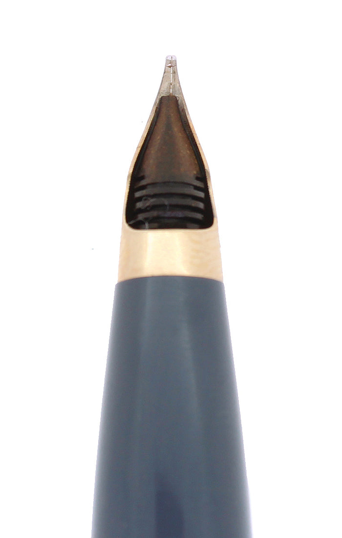 C1962 SHEAFFER GRAY IMPERIAL III FOUNTAIN PEN TOUCHDOWN FILLER CHALK MARKED NEVER INKED OFFERED BY ANTIQUE DIGGER