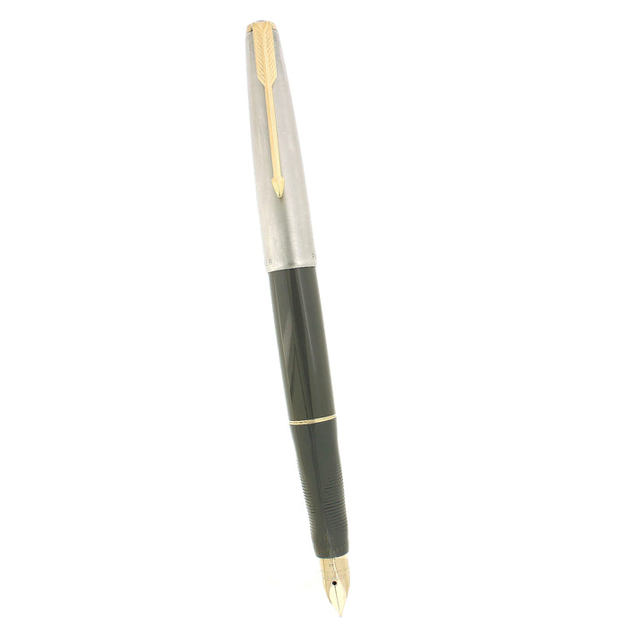 C1964 PARKER VP GREY W/LUSTRALOY CAP XXXF-XXF 14K #62 NIB FOUNTAIN PEN RESTORED OFFERED BY ANTIQUE DIGGER