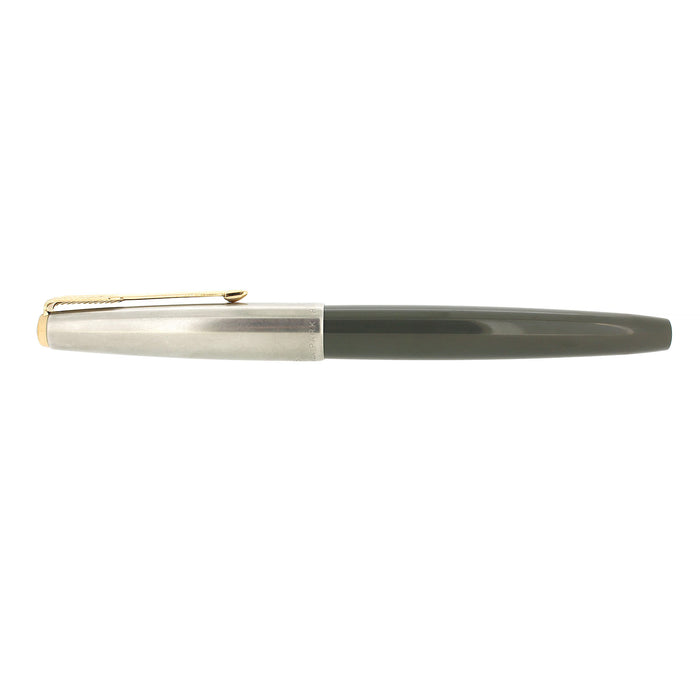 C1964 PARKER VP GREY W/LUSTRALOY CAP XXXF-XXF 14K #62 NIB FOUNTAIN PEN RESTORED OFFERED BY ANTIQUE DIGGER