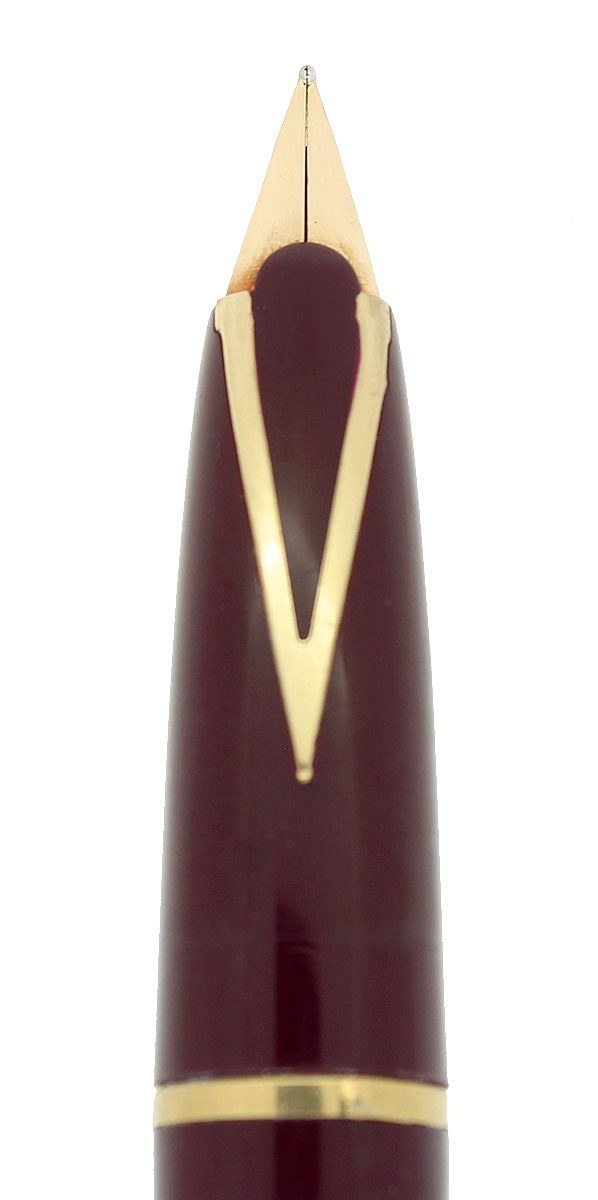 C1964 SHEAFFER 800 BURGUNDY FOUNTAIN PEN DOLPHIN NIB CHALKED MINT NEVER INKED OFFERED BY ANTIQUE DIGGER