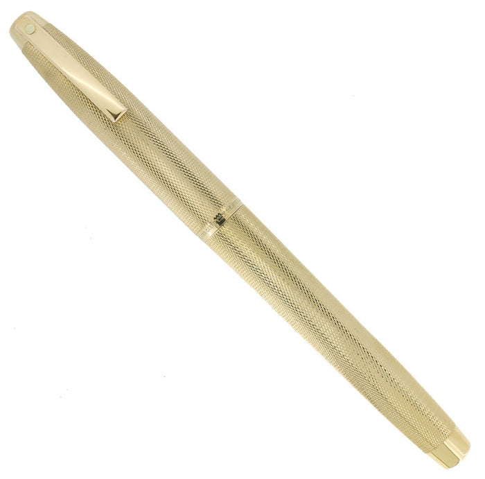 C1972 SHEAFFER IMPERIAL GOLD PLATED BARLEY OVERLAY MODEL 827 FOUNTAIN PEN SERVICED OFFERED BY ANTIQUE DIGGER
