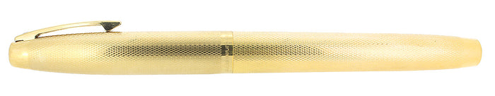 C1972 SHEAFFER IMPERIAL MODEL 827 GOLD PLATED BARLEY OVERLAY FOUNTAIN PEN SERVICED OFFERED BY ANTIQUE DIGGER