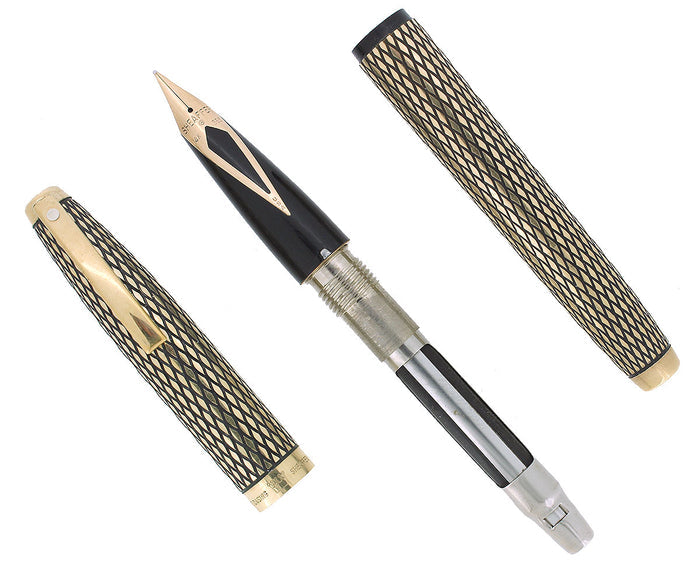 C1975 SHEAFFER WHITE DOT 14K GOLD FILLED SOVEREIGN IMPERIAL FOUNTAIN PEN & PENCIL SET MINT OFFERED BY ANTIQUE DIGGER