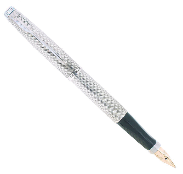 C1980 PARKER 75 GRAIN D'ORGE 14K GOLD FINE NIB FOUNTAIN PEN RESTORED OFFERED BY ANTIQUE DIGGER