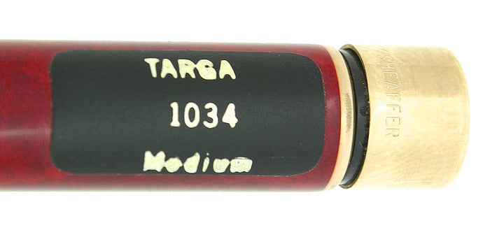 C1982 SHEAFFER TARGA SLIMLINE MODEL 1034S RED RONCE 14K MEDIUM NIB FOUNTAIN PEN NEVER INKED OFFERED BY ANTIQUE DIGGER