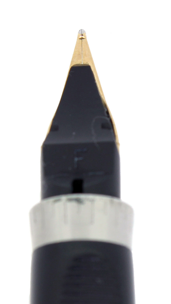C1983 PARKER PREMIER 22K GP GRAIN D'ORGES 14K FINE NIB FOUNTAIN PEN FRANCE OFFERED BY ANTIQUE DIGGER