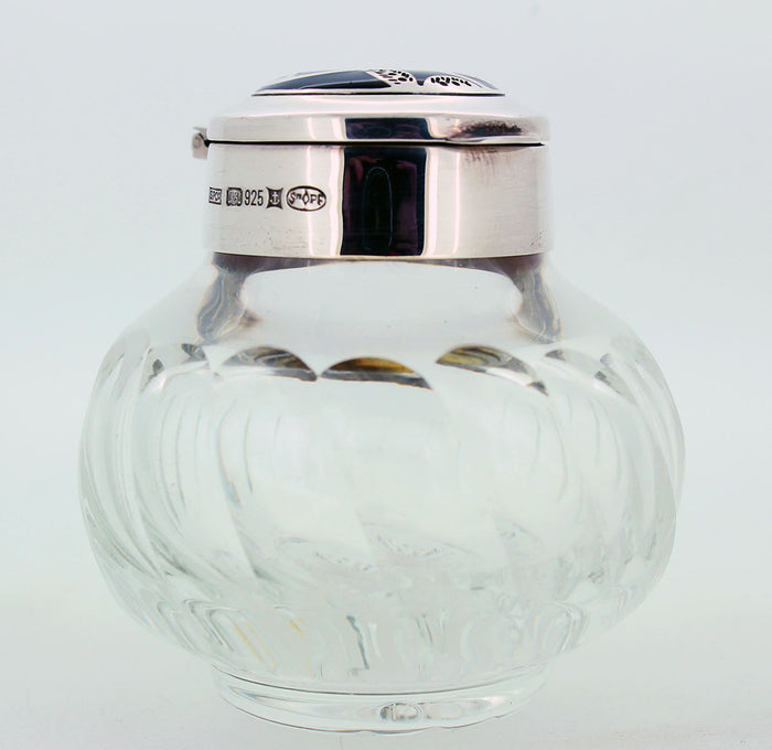 C1992 SHEAFFER NOSTALGIA STERLING SILVER & LEADED CRYSTAL INK BOTTLE NEW IN BOX OFFERED BY ANTIQUE DIGGER