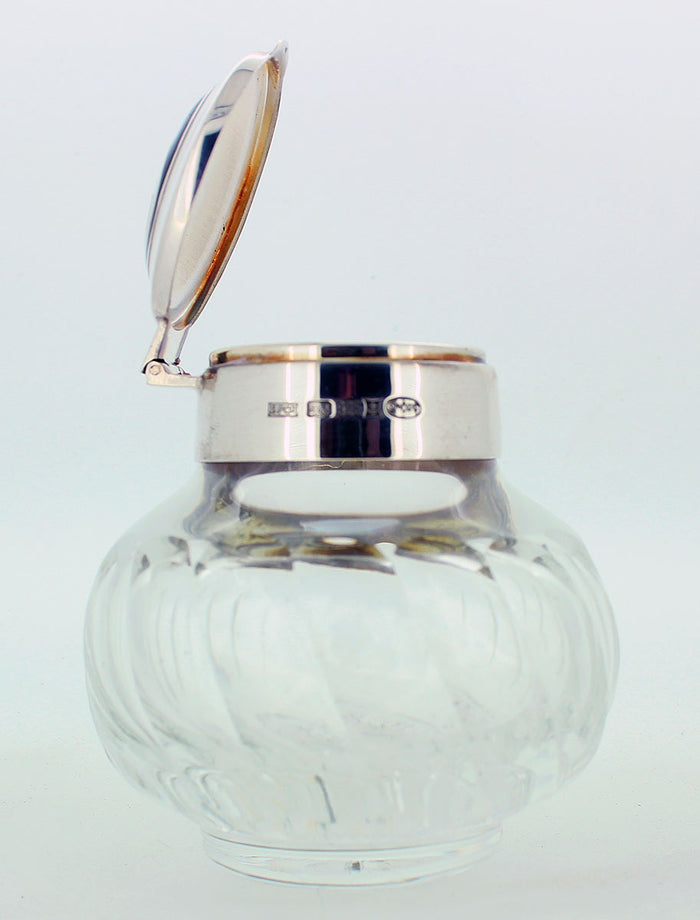 C1992 SHEAFFER NOSTALGIA STERLING SILVER & LEADED CRYSTAL INK BOTTLE NEW IN BOX OFFERED BY ANTIQUE DIGGER