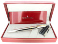 C1993 SHEAFFER CREST PALLADIUM 23K GOLD TRIM 18K F NIB FOUNTAIN PEN NEVER INKED OFFERED BY ANTIQUE DIGGER