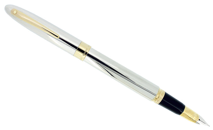 C1993 SHEAFFER CREST PALLADIUM 23K GOLD TRIM 18K F NIB FOUNTAIN PEN NEVER INKED OFFERED BY ANTIQUE DIGGER