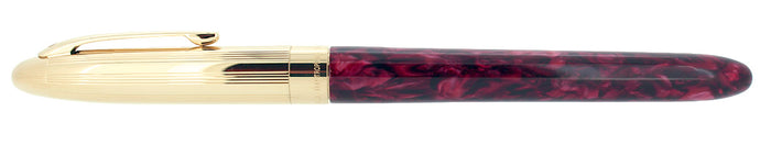C1996 SHEAFFER CREST OPALITE RED GOLD CAP 18K F NIB FOUNTAIN PEN NEVER INKED OFFERED BY ANTIQUE DIGGER