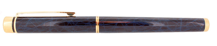 C1996 SHEAFFER TARGA LAQUE COBALT BLUE RONCE FINE NIB FOUNTAIN PEN & BALLPOINT SET MINT OFFERED BY ANTIQUE DIGGER