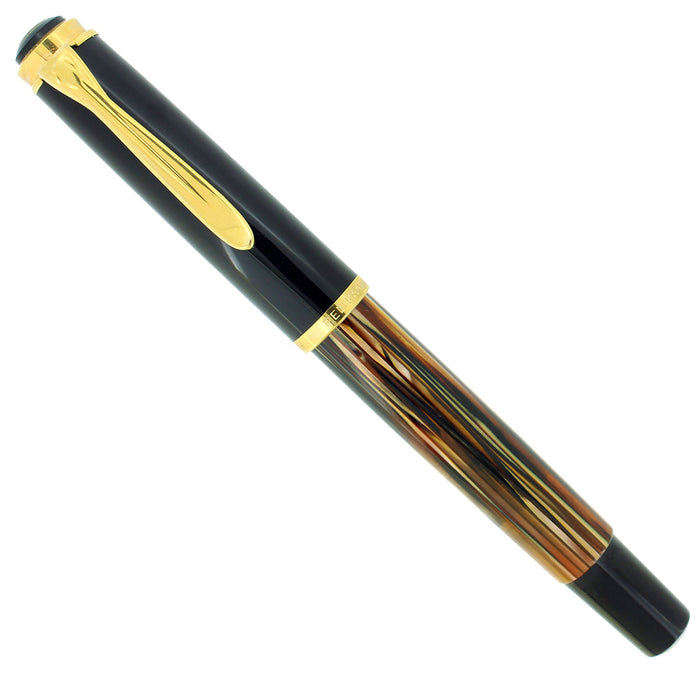 PELIKAN M400 OLD STYLE TORTOISE BROWN STRIPED 14K EF NIB FOUNTAIN PEN MINT OFFERED BY ANTIQUE DIGGER