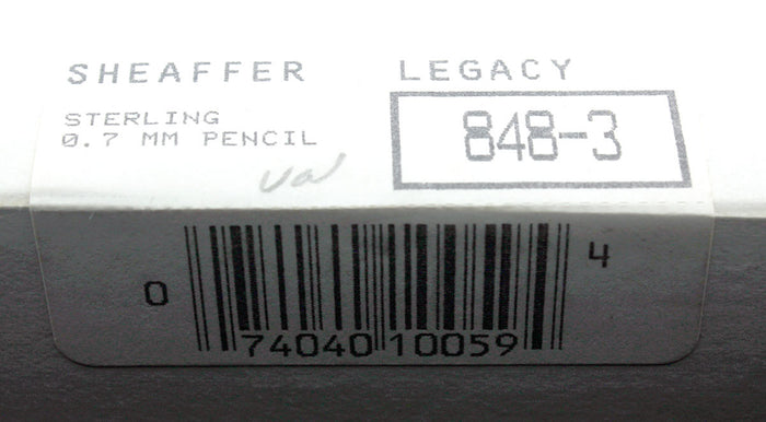 C1997 SHEAFFER LEGACY STERLING PENCIL BARLEYCORN PATTERN NEVER USED MINT IN BOX OFFERED BY ANTIQUE DIGGER