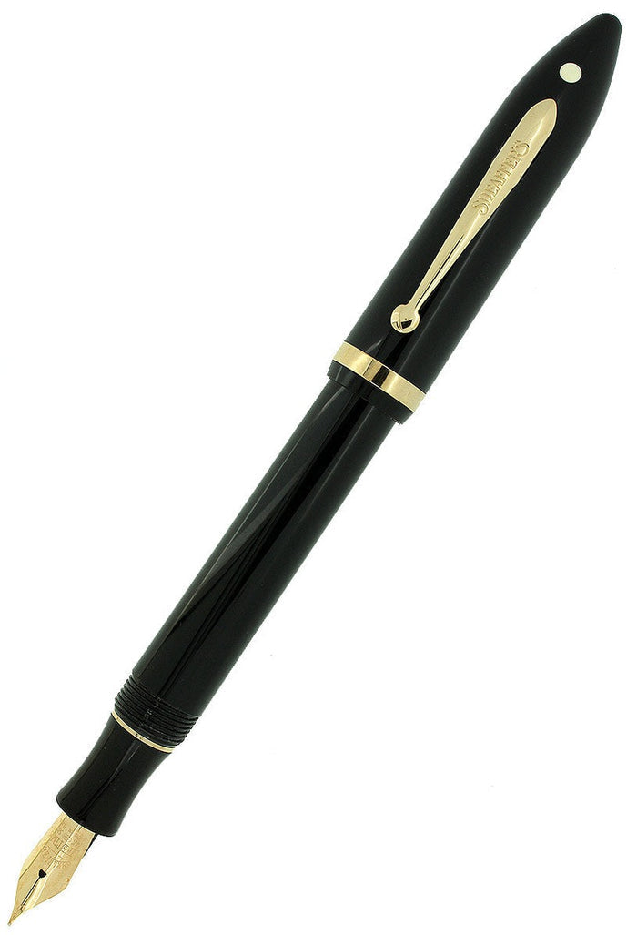 C1998 SHEAFFER BALANCE II WHITE DOT JET BLACK FINE 14K NIB FOUNTAIN PEN MINT OFFERED BY ANTIQUE DIGGER