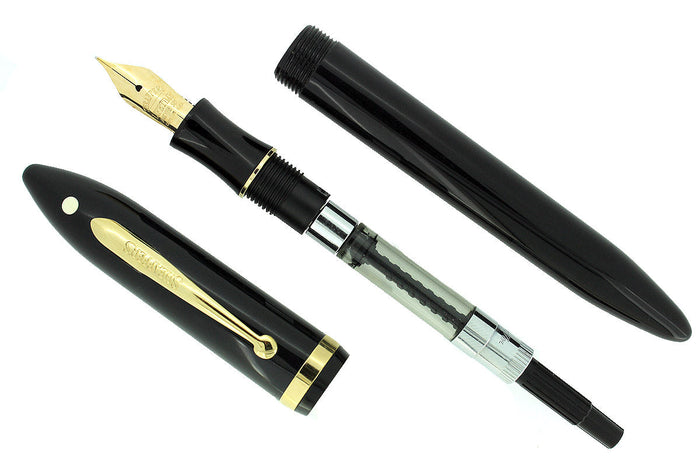 C1998 SHEAFFER BALANCE II WHITE DOT JET BLACK FINE 14K NIB FOUNTAIN PEN MINT OFFERED BY ANTIQUE DIGGER