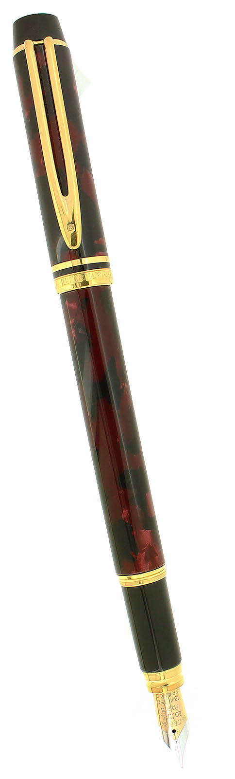 C2000 WATERMAN IDEAL LE MAN 200 MINERAL RED 18K FINE NIB FOUNTAIN PEN NEAR MINT OFFERED BY ANTIQUE DIGGER