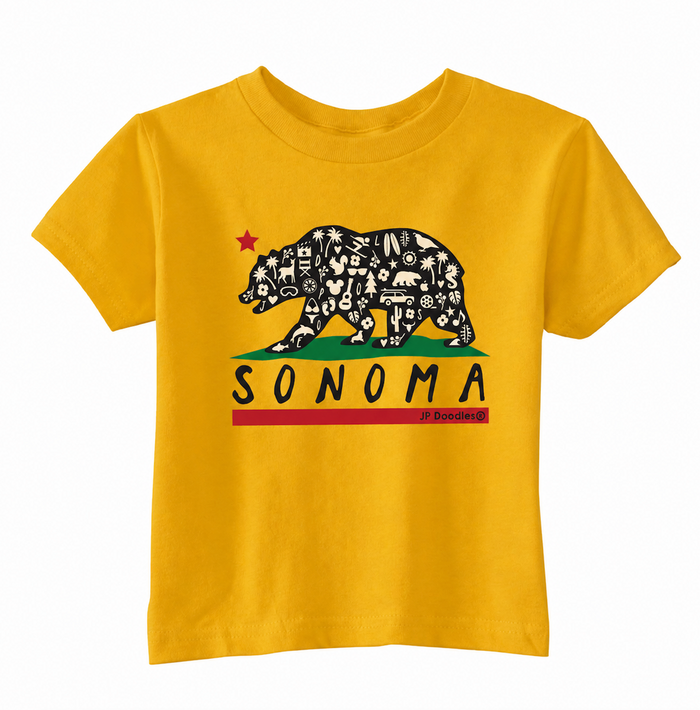 CA Bear Flag Kids T-Shirt - Marigold
