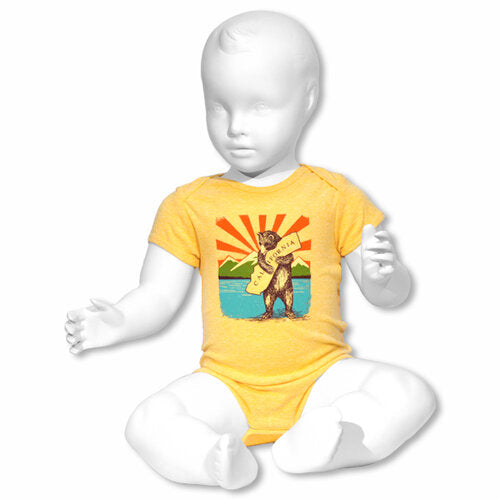 California Mountain Bear Onesie - Marigold