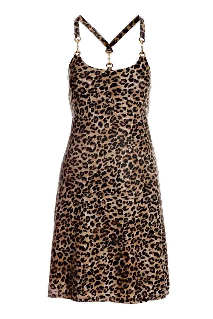 Cheetah Hardware Detail Swingy Dress Black Multi