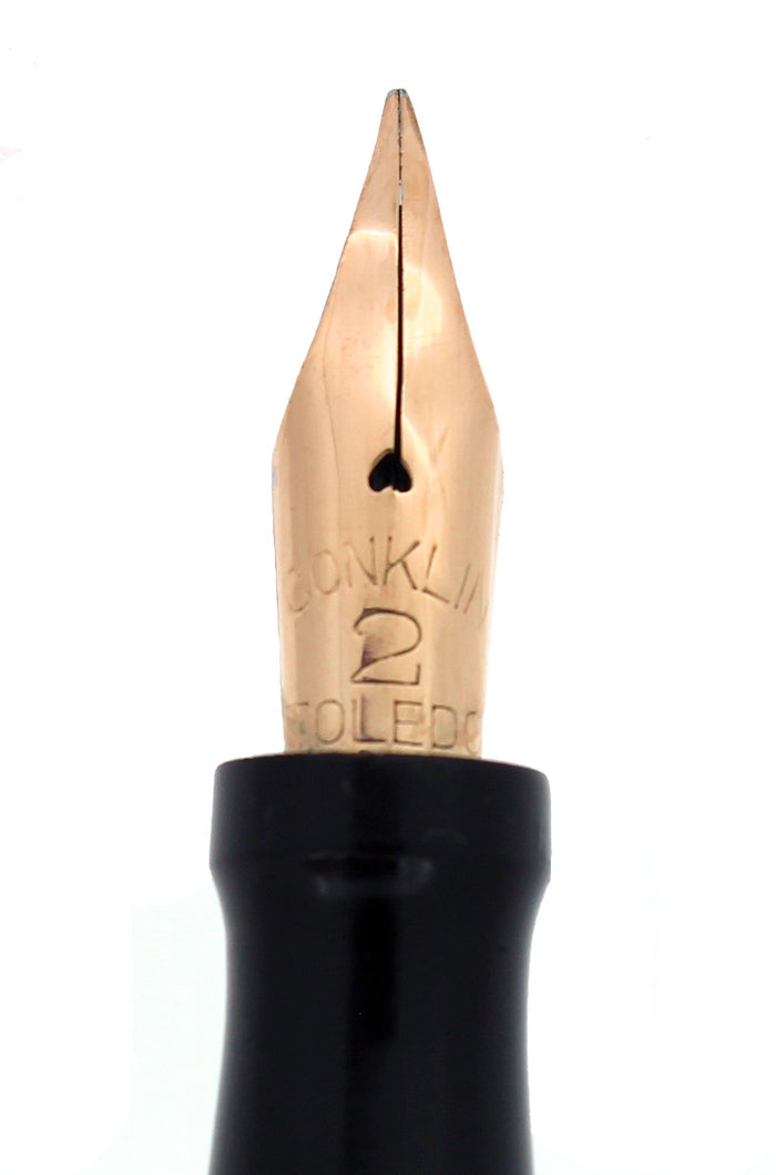 CIRCA 1920 CONKLIN 2P BCHR CRESCENT FILLER FOUNTAIN PEN NEAR MINT COND RESTORED OFFERED BY ANTIQUE DIGGER