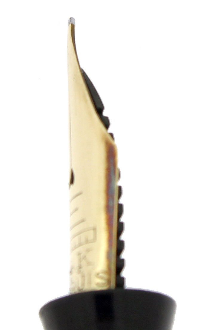 CIRCA 1925 EISENSTADT #2 BLACK CHASED HARD RUBBER FOUNTAIN PEN RESTORED OFFERED BY ANTIQUE DIGGER