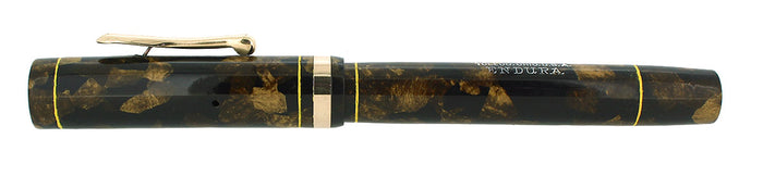 CIRCA 1927 CONKLIN ENDURA BLACK BRONZE FOUNTAIN PEN RESTORED OFFERED BY ANTIQUE DIGGER