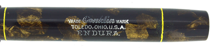 CIRCA 1927 CONKLIN ENDURA BLACK BRONZE FOUNTAIN PEN RESTORED OFFERED BY ANTIQUE DIGGER
