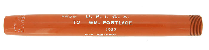 CIRCA 1927 WATERMAN 54 CARDINAL RED HARD RUBBER FOUNTAIN PEN BARREL OFFERED BY ANTIQUE DIGGER