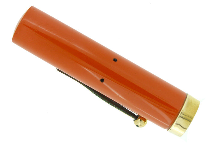 CIRCA 1927 WATERMAN 54 CARDINAL RED HARD RUBBER FOUNTAIN PEN CAP 18K GOLD FILLED TRIM OFFERED BY ANTIQUE DIGGER