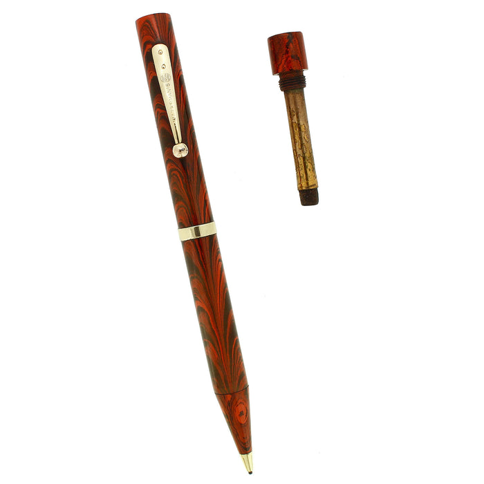 CIRCA 1927 WATERMAN 56 RED RIPPLE MECHANICAL PENCIL WORKING OFFERED BY ANTIQUE DIGGER