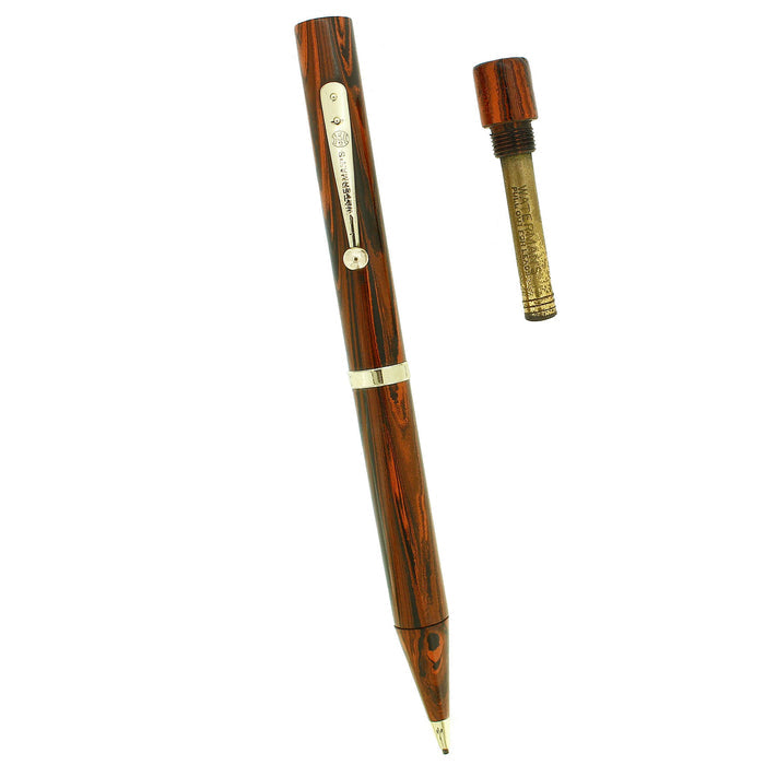 CIRCA 1927 WATERMAN 56 RED WOODGRAIN MECHANICAL PENCIL WORKING OFFERED BY ANTIQUE DIGGER