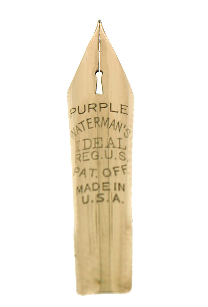 1920S WATERMAN #7 PURPLE 14K KEYHOLE FOUNTAIN PEN NIB OFFERED BY ANTIQUE DIGGER