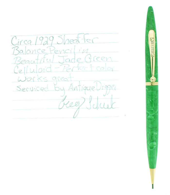 CIRCA 1929 SHEAFFER JADE BALANCE STANDARD SIZE PENCIL EXCELLENT CONDITION OFFERED BY ANTIQUE DIGGER